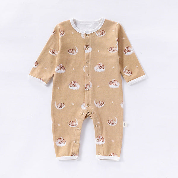 Autumn and Spring New Arrival Baby Unisex Simple Animals Pattern Long Sleeves Rompers