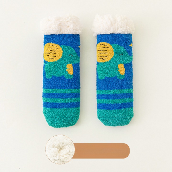 Baby Cartoon Pattern Thickened Lambswool Coral Fleece Socks