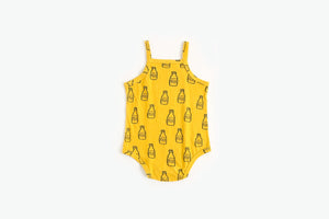 Baby Boy And Girl Cartoon Print Pattern Sleeveless Onesies In Summer