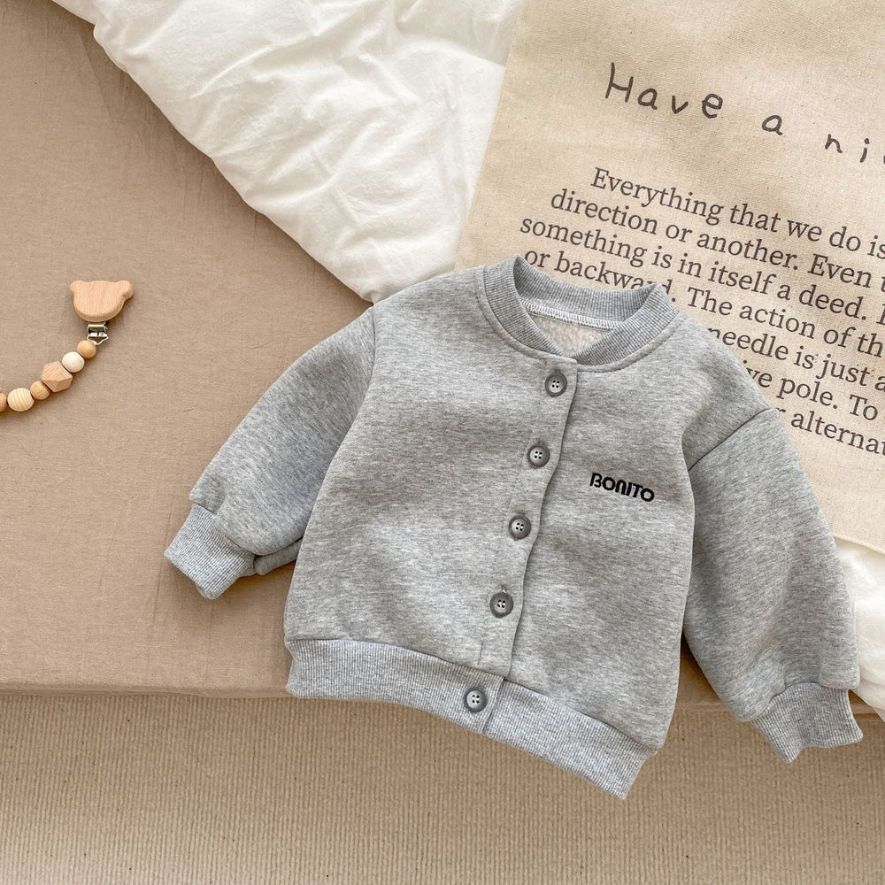 Autumn and Winter New Arrival Baby Unisex Letters Pattern Long Sleeves Casual Coat