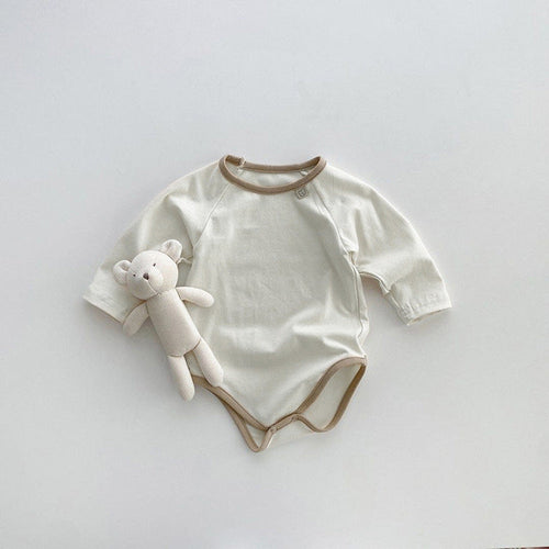 Baby Girl Solid Color Long Sleeves Soft Cotton Intimate Bodysuit