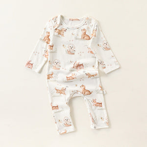 Autumn and Spring New Arrival Baby Unisex Simple Animals Pattern Long Sleeves Rompers