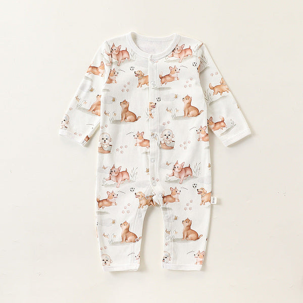 Autumn and Spring New Arrival Baby Unisex Simple Animals Pattern Long Sleeves Rompers