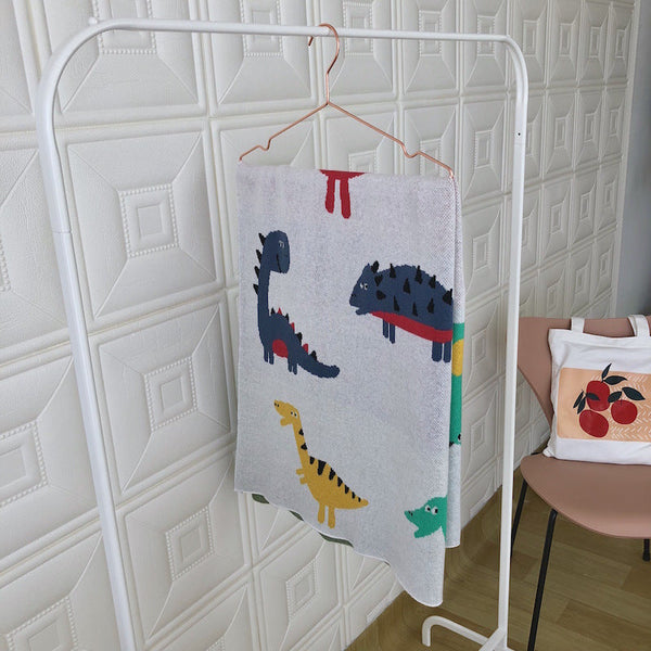 Hot Selling Knitted Blanket With Cute Dinosaurs Pattern: New Collection For Newborn Baby And Kids