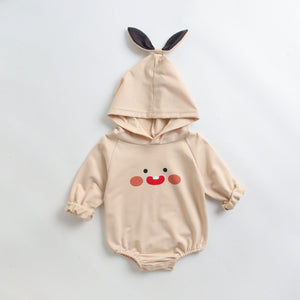 Baby Cartoon Pattern Korean Style Onesies With Hat