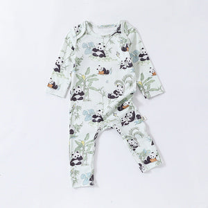 Autumn and Spring New Arrival Baby Unisex Animals Pattern Long Sleeves Crew Neck Rompers