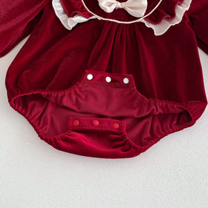 Autumn New Arrival Baby Girls Long Sleeves Ruffle Design Stand Collar Onesies