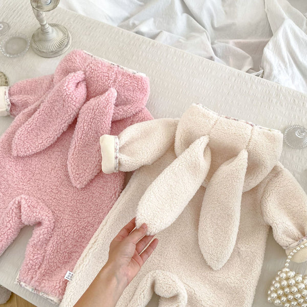 Autumn and Spring New Arrival Baby Girls Rabbits Design Long Sleeves Cozy Rompers