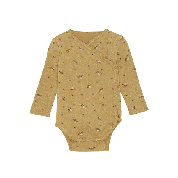 Baby Floral & Animals Graphic Envelope Collar Or Side Opening Design Bodysuit