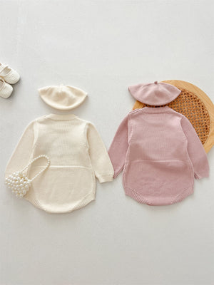 Autumn New Arrival Baby Girls Long Sleeves Mushrooms Embroidered Crew Neck Onesies