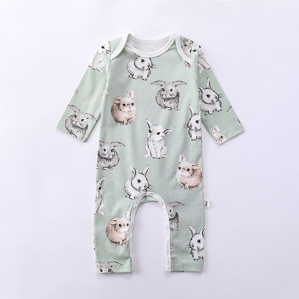 Cartoon Graphic Long Sleeve Outgoing Rompers