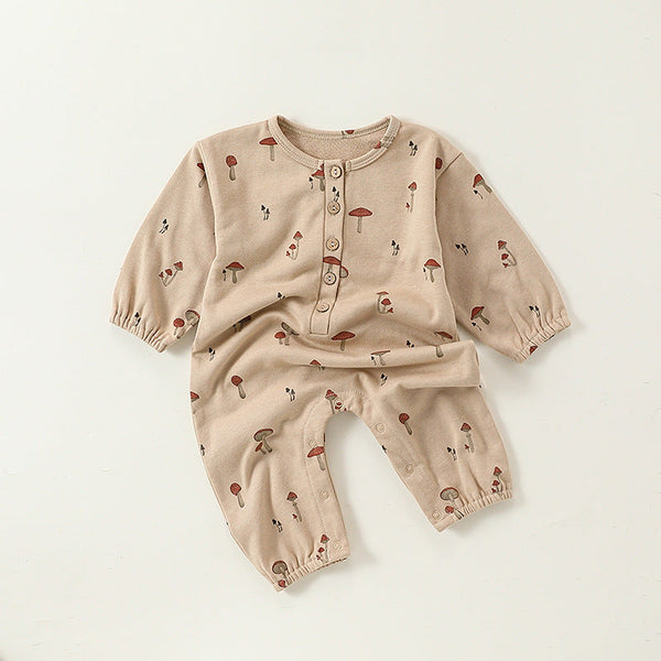 Autumn and Spring New Arrival Baby Unisex Cartoon Fruits Pattern Long Sleeves Crew Neck Rompers