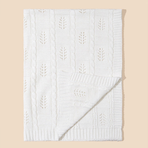 Knitted Baby Blanket With Hollow Out Design: New Solid Color Collection For All Seasons