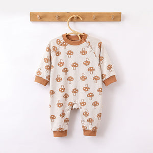 Autumn and Spring New Arrival Baby Unisex Animals Pattern Long Sleeves Crew Neck Rompers