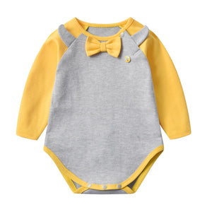 Baby 1pcs Bow Tie Patched Design Contrast Design Onesies Bodysuit