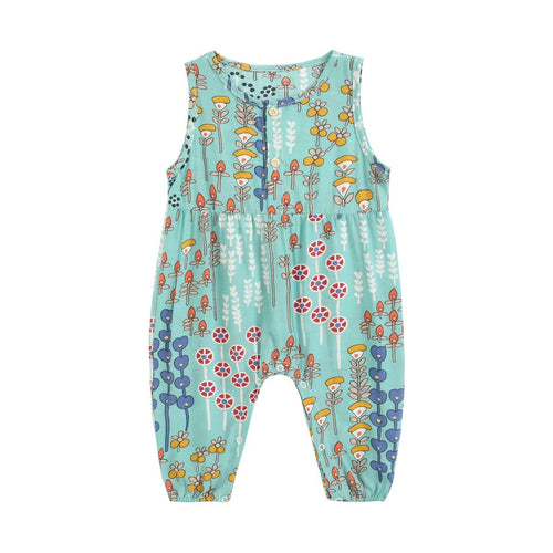 Summer Baby Girls New Design Floral Pattern Sleeveless Rompers