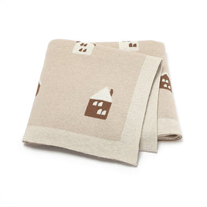 Hot Selling: Spring/Summer New Arrival Knitted Cute Little House Soft Baby Blanket, Perfect For Newborn Boys And Girls