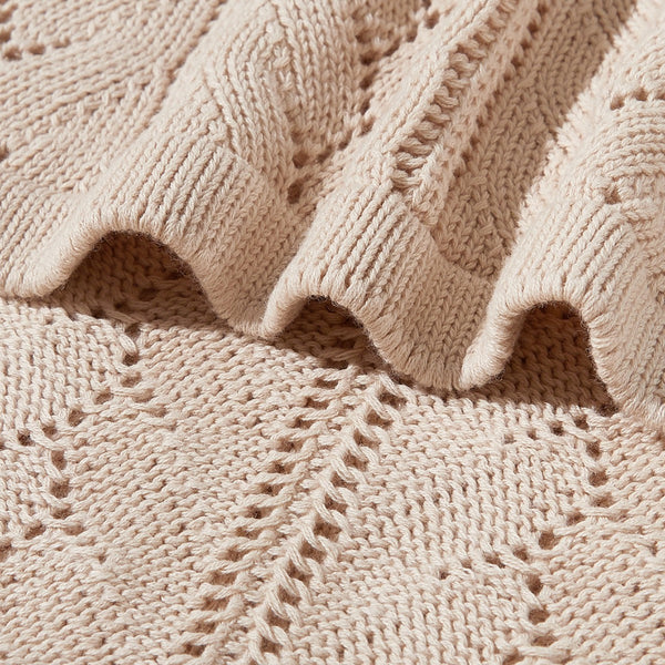 New Arrival Knitted Baby Blanket With Hollow Out Design: New Solid Color Pure Cotton Collection For All Seasons