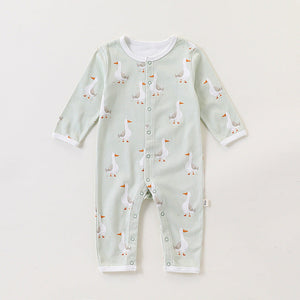 Autumn and Spring New Arrival Baby Unisex Simple Animals Cartoon Pattern Long Sleeves Rompers