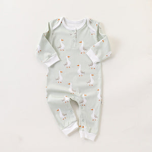 Autumn and Spring New Arrival Baby Unisex Simple Animals Cartoon Pattern Long Sleeves Rompers