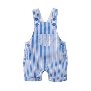 Baby Boy Lapel Solid Bodysuit Combo Striped Graphic Crotch Overall Sets