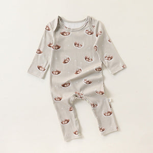 Autumn and Spring New Arrival Baby Unisex Simple Animals Pattern Long Sleeves Rompers