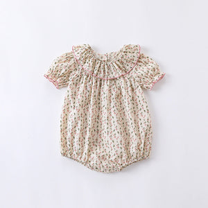 Baby Ditsy Flower Graphic Puff Sleeves Onesie&Sets