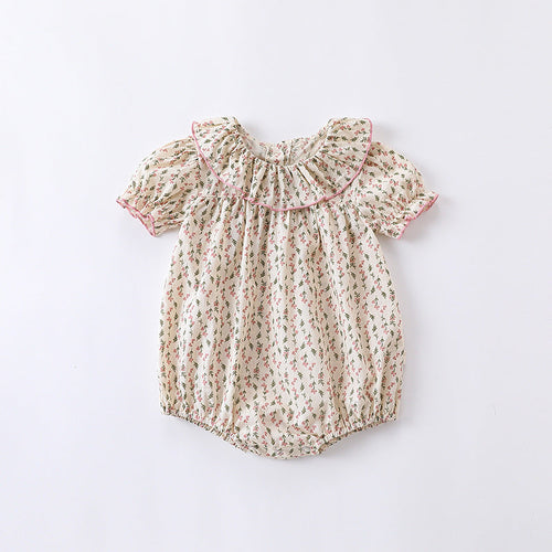 Baby Ditsy Flower Graphic Puff Sleeves Onesie&Sets