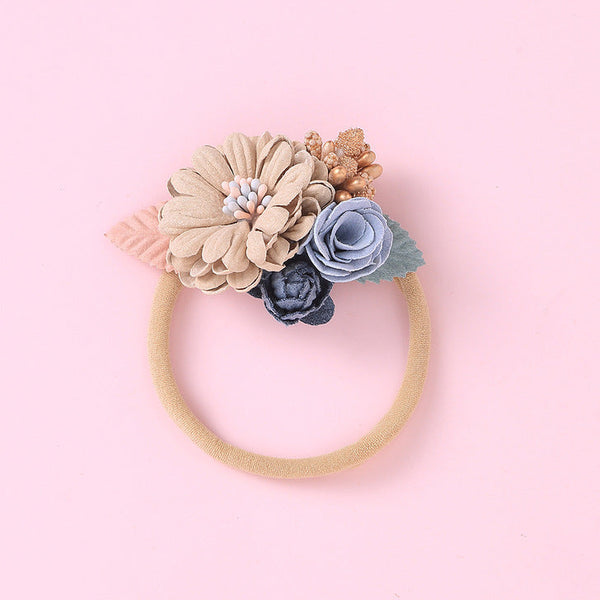 Baby Floral Decoration Design Elastic Hair Rope