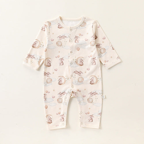 Autumn and Spring New Arrival Baby Unisex Simple Animals Pattern Long Sleeves Rompers