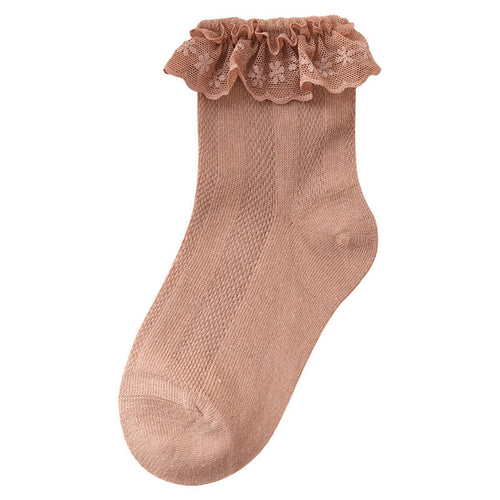 Baby Solid Color Ruffle Socks Princess Breathable Socks