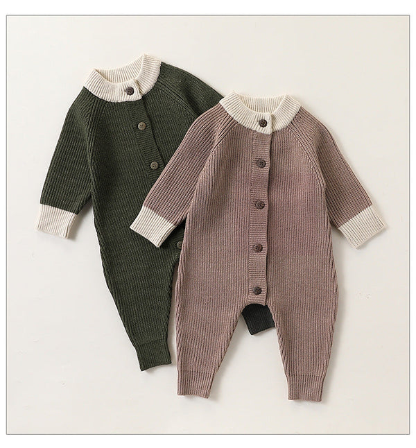 Autumn and Spring New Arrival Baby Thickened Warm Knitted Long Sleeves Rompers