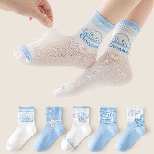 Spring New Arrival Girls Breathable Cartoon Mid-Calf Socks Set