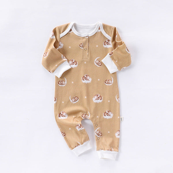 Autumn and Spring New Arrival Baby Unisex Simple Animals Pattern Long Sleeves Rompers