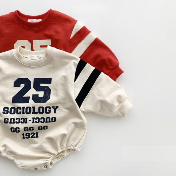 Baby Slogan Print Pattern Long Sleeve Cotton Bodysuit