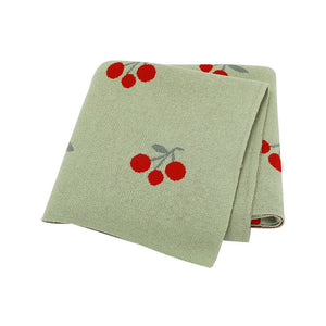 Hot Selling: Spring/Summer New Arrival Knitted Cute And Sweet Cherry Soft Baby Blanket, Perfect For Newborn Boys And Girls