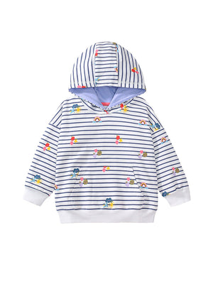 Arrival Baby Kids Girls Fruits And Rainbow Print Non-Zipper Striped Hoodie