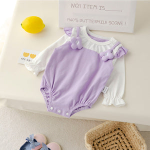 Baby Girl Fruit Patched Design Sweet Princess Bodysuit Onesies