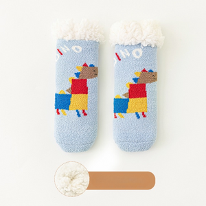 Baby Cartoon Pattern Thickened Lambswool Coral Fleece Socks