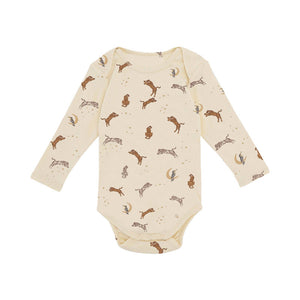 Baby Floral & Animals Graphic Envelope Collar Or Side Opening Design Bodysuit