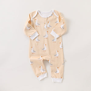 Autumn and Spring New Arrival Baby Unisex Simple Animals Cartoon Pattern Long Sleeves Rompers