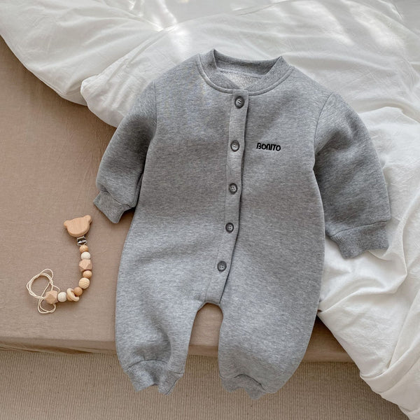 Autumn and Winter New Arrival Baby Unisex Letters Pattern Long Sleeves Casual Rompers