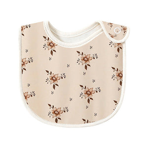 Baby Floral Print Covered Button Design Water Absorbing Bibs