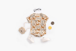 Baby Boy And Girl Animal Print Short-Sleeved O-Neck Lovely Onesies In Summer