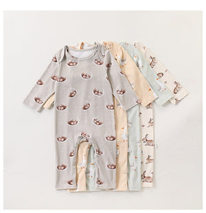 Autumn and Spring New Arrival Baby Unisex Simple Animals Cartoon Pattern Long Sleeves Rompers