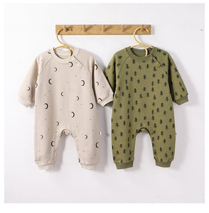 Autumn and Spring New Arrival Baby Unisex Simple Pattern Long Sleeves Casual Rompers