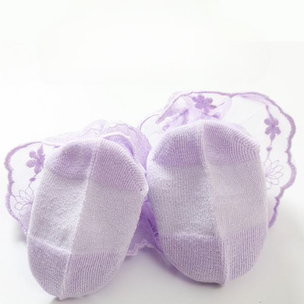 Baby Girl Solid Color Lace Mesh Design Princess Socks