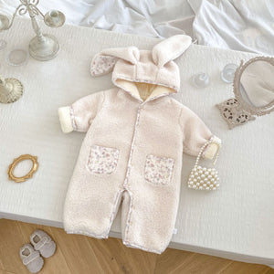 Autumn and Spring New Arrival Baby Girls Rabbits Design Long Sleeves Cozy Rompers