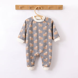 Autumn and Spring New Arrival Baby Unisex Animals Pattern Long Sleeves Crew Neck Rompers