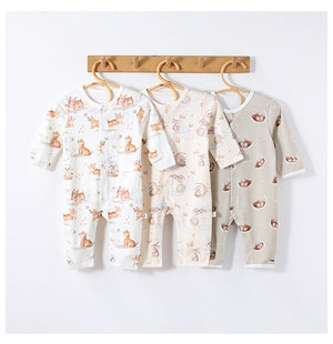 Autumn and Spring New Arrival Baby Unisex Simple Animals Pattern Long Sleeves Rompers